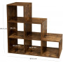 3 Sektioner / Förvaringshyllor / Rumsavdelare Vintage brun