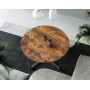 Soffbord Rund Industriell Vintage brun-svart 88 x 47 cm