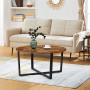 Soffbord Rund Industriell Vintage brun-svart 88 x 47 cm