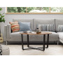 Soffbord Rund Industriell Vintage brun-svart 88 x 47 cm