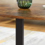 Soffbord Rund Industriell Vintage brun-svart 88 x 47 cm