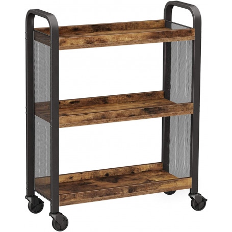 Serveringsvagn Industriell Stil 66x26x85 cm Med 3 Nivåer