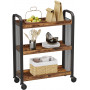 Serveringsvagn Industriell Stil 66x26x85 cm Med 3 Nivåer