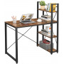 Skrivbord med Sidohyllor 120 x 60 cm Vintage brun-svart