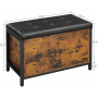 Sittbänk med Förvaring 80 x 40 cm Industriellstil, Skinn Dyna, Svar...