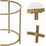 Rund Sidobord - Soffbord Glas - Guld - 50 cm