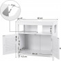 Tvättställsunderskåp med 2 dörrar vit 60 x 30 x 60 cm - Tvättställsskåp
