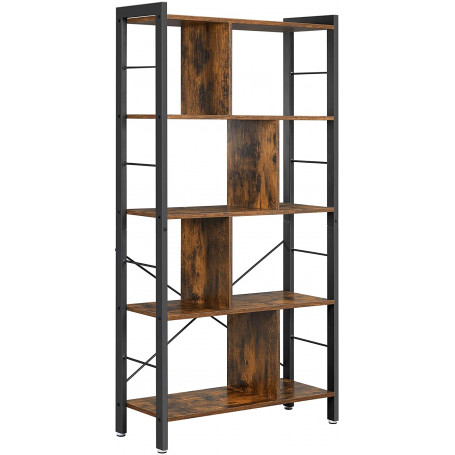 Bokhylla Uppdelade Hyllor 74x30x154,5 cm Vintage brun-svart