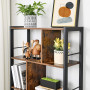 Bokhylla Uppdelade Hyllor 74x30x154,5 cm Vintage brun-svart