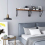 2-Pack Vägghyllor Retro 60x20 cm Vintage brun-svart