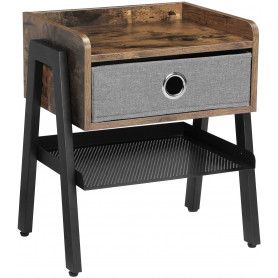 Sidobord Med Tyglåda Industriell Stil 42x35x52,5 cm