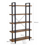 Bokhylla - Rumsavdelare med 5 Hyllor 105x33,5x177,5 cm Vintage brun...