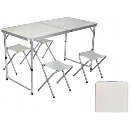 Camping set Fällbart Bord med x4 Pall