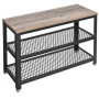 Skohylla med Sittbänk 73x30x45 cm Greige-svart