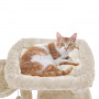 klösträd - Katt träd med stor plattform 48 x 48 x 96 cm Beige