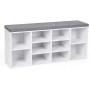 Sittbänk Med Skoförvaring - 104 x 30 x 48 cm vit/grå