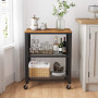 Rullbar Köksö 60 x 40 X 77,5 cm Serveringsvagn Vintage brun-svart