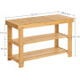 Bambu Sittbänk Med 2 Hyllor 70 x 28 x 45 cm