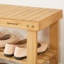 Bambu Sittbänk Med 2 Hyllor 70 x 28 x 45 cm