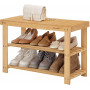 Bambu Sittbänk Med 2 Hyllor 70 x 28 x 45 cm