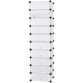 Kubförvaring10-Fack DIY Stapelbara med Dörr à 40 x 30 x 17 cm Vit