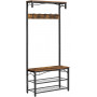Klädhängare Med Skohyllor Vintage Stil 80 x 32 x 178.5 cm