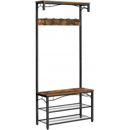 Klädhängare Med Skohyllor Vintage Stil 80 x 32 x 178.5 cm