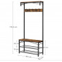 Klädhängare Med Skohyllor Vintage Stil 80 x 32 x 178.5 cm