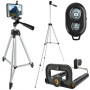 Tripod Mobilstativ Pro med Bluetooth fjärrkontroll Silver