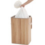XL bambu tvättkorg 72L med avtagbart tvättbart tygpåse