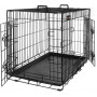 Hundbur Metall - L 92,5 x 57,5 ​​x 64 cm Med Två Dörrar