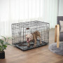 Hundbur Metall - L 92,5 x 57,5 ​​x 64 cm Med Två Dörrar
