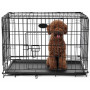 Hundbur Metall - L 92,5 x 57,5 ​​x 64 cm Med Två Dörrar