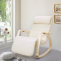 Avslappnande Gungstol Med Justerbar Fotstöd, Beige / Ek
