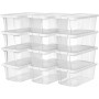 12-pack Förvaringslådor Med Lock För Skor / Små Saker - Transparent