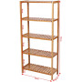 Bambu förvaringshylla med 5 justerbara hyllor 60x26x130 cm