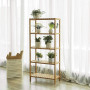 Bambu förvaringshylla med 5 justerbara hyllor 60x26x130 cm