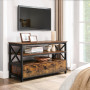 TV-bänk med hyllor och skåp - 110 x 40 x 63 cm - Industriell stil