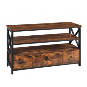 TV-bänk med hyllor och skåp - 110 x 40 x 63 cm - Industriell stil