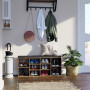Sittbänk Med 10 Skofack, Dyna 104 x 30 x 48 cm Vintage brun