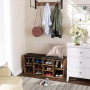 Sittbänk Med 10 Skofack, Dyna 104 x 30 x 48 cm Vintage brun