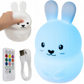 LED Mjuk Sänglampa 9 Ljusfärger, Uppladdningsbar, Fjärrkontroll - K...