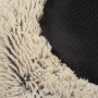 Kattsäng/Hundsäng rund 60 cm beige plysch med minnesskum & halkfri ...