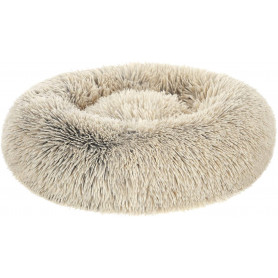 Kattsäng/Hundsäng rund 60 cm beige plysch med minnesskum & halkfri ...