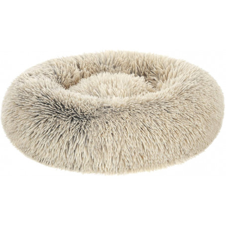 Kattsäng/Hundsäng rund 60 cm beige plysch med minnesskum & halkfri ...