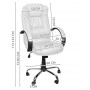 Bekväm Kontorsstol Läder Vit 60 x 63 x 123 cm