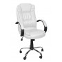 Bekväm Kontorsstol Läder Vit 60 x 63 x 123 cm