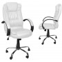 Bekväm Kontorsstol Läder Vit 60 x 63 x 123 cm