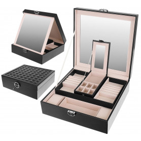 Låsbar Smyckeskrin bärbar förvaring - Organizer för smycken och Klo...