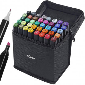 Dubbelsidiga tuschpennor mixade färger - 40 stycken set